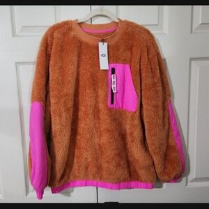 UGG Brown And Pink Fleece Sweater